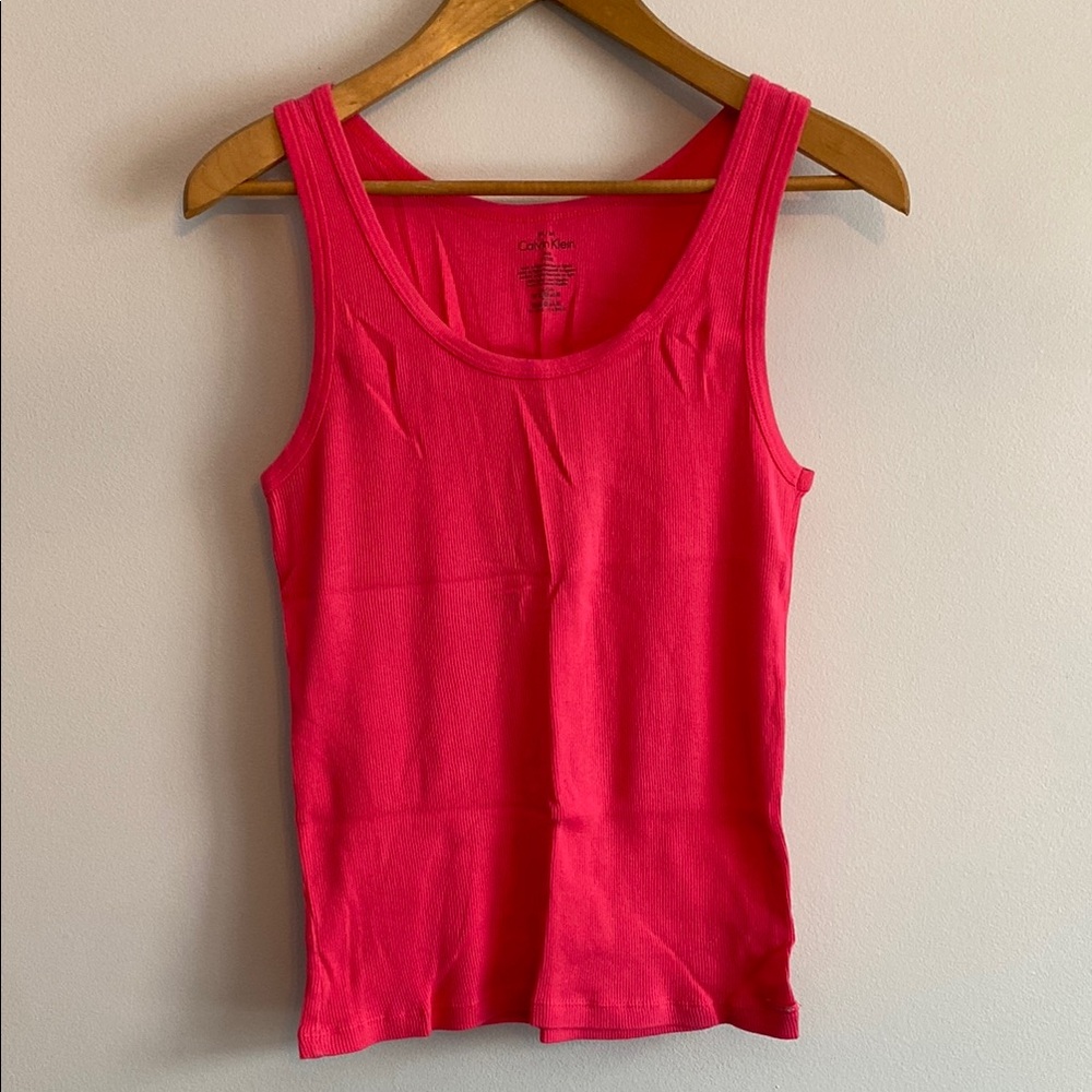 Calvin Klein Pink Fitted Tank Top Muscle Tee